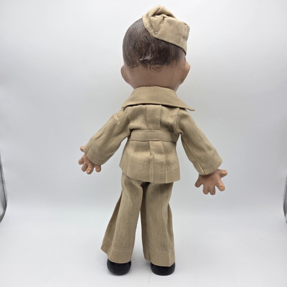 1938 Sunny Sam Soldier Flexy Doll By Ideal Toy Co. Composition Military 13" - Picture 10 of 16